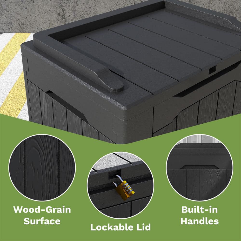 32 Gallon Black Polypropylene Lockable Deck Box