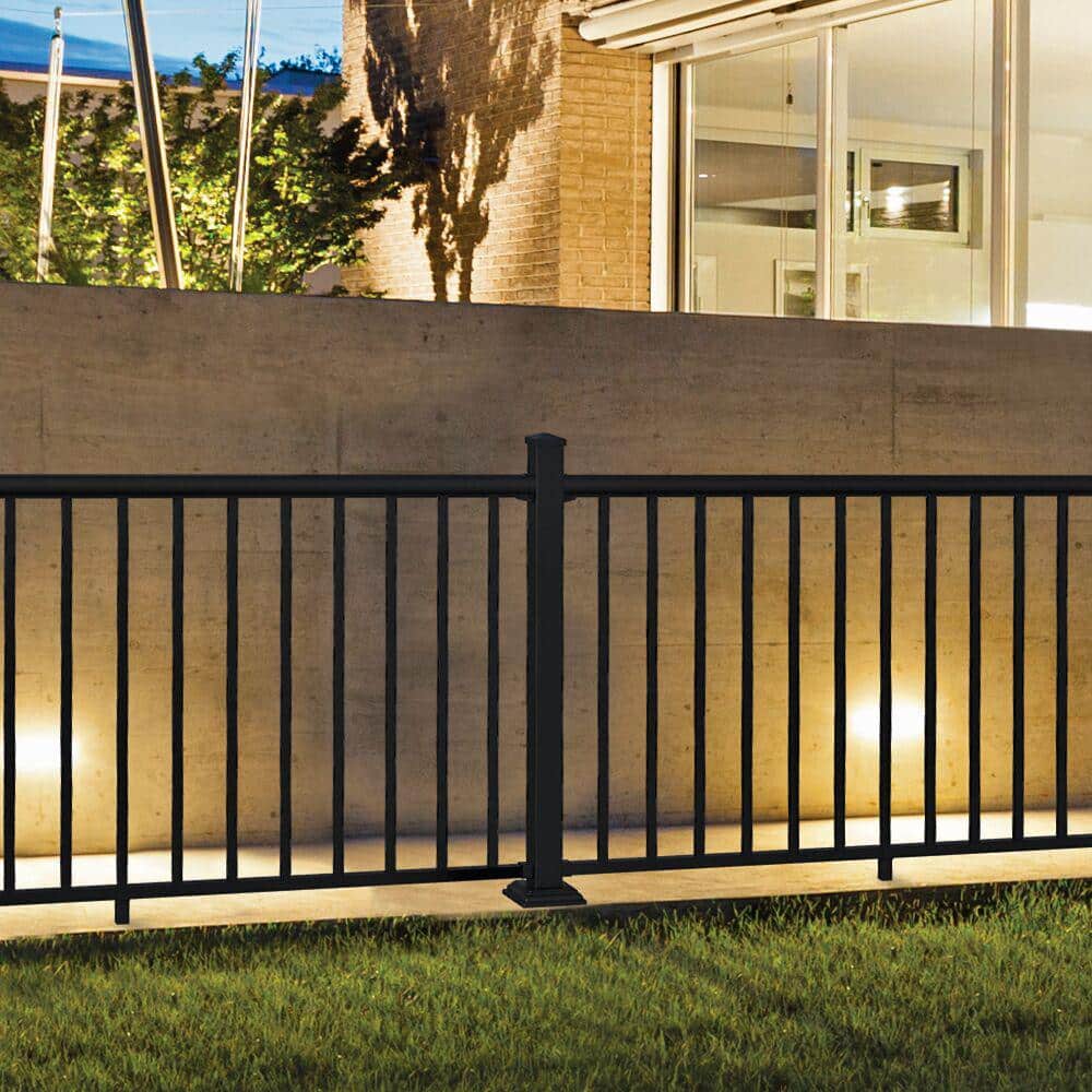 Matte Black Aluminum 4-ft Deck Post with Trim