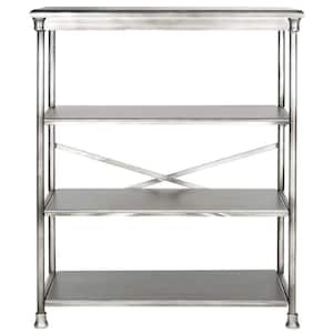 46 in. Dark Silver Metal 3-shelf Etagere Bookcase