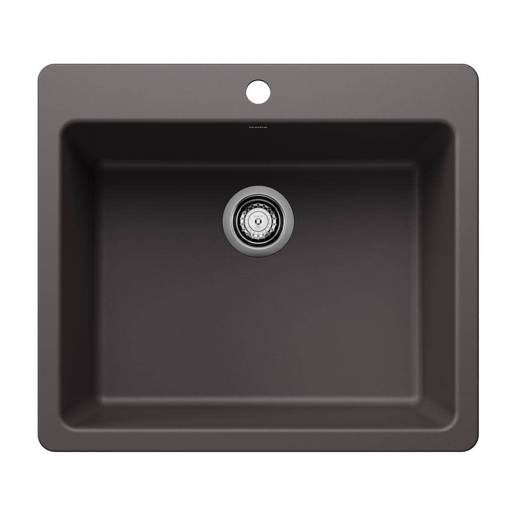 Liven SILGRANIT 25 in. Drop-In/Undermount Single Bowl Granite Composite Kit