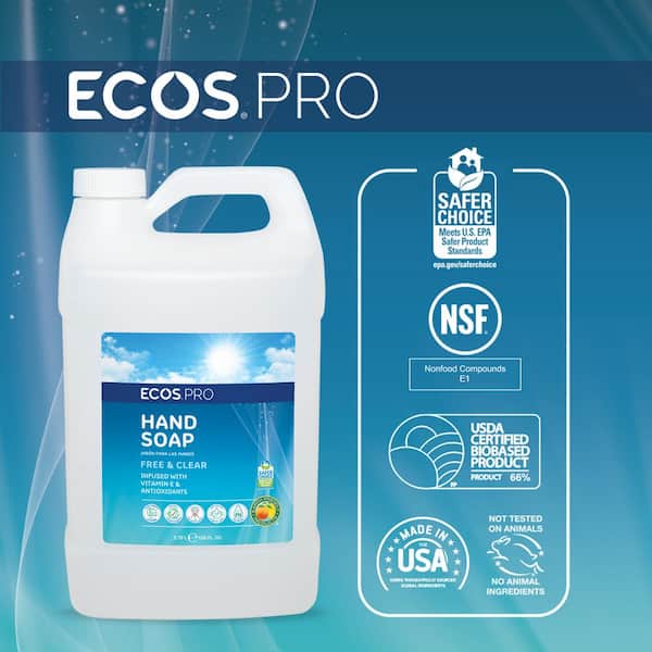 Liquid Hand Soap,Unscented,1 gal. Ecos Pro PL9663/04