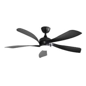 Low Profile 1-Light dimmable Integrated LED Black Ceiling Fan Chandelier for Living Room and Patio