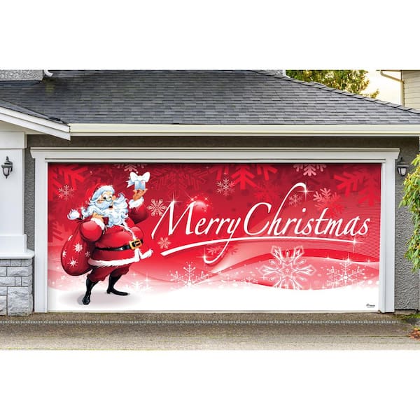 My Door Decor 7 ft. x 16 ft. Santa\'s Merry Christmas Garage Door ...