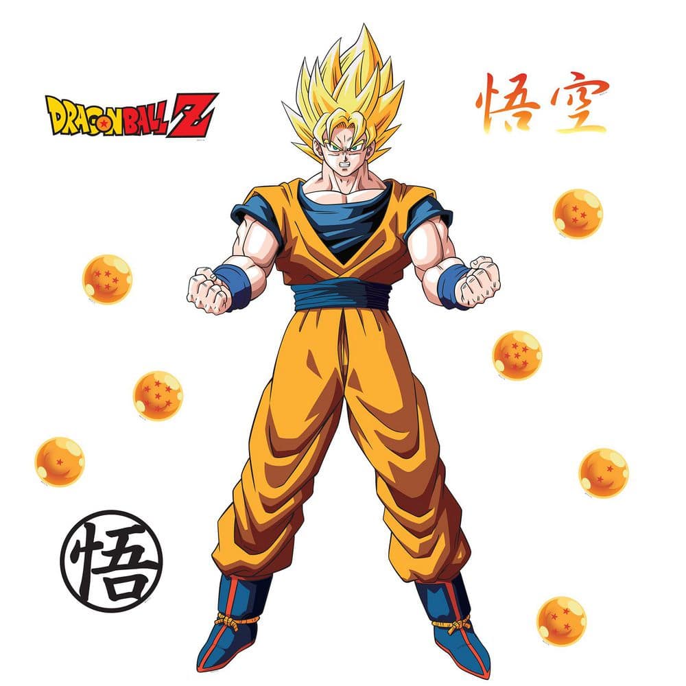 RoomMates 11-Piece 17.25 in. x 36.5 in. Dragon Ball Z Goku