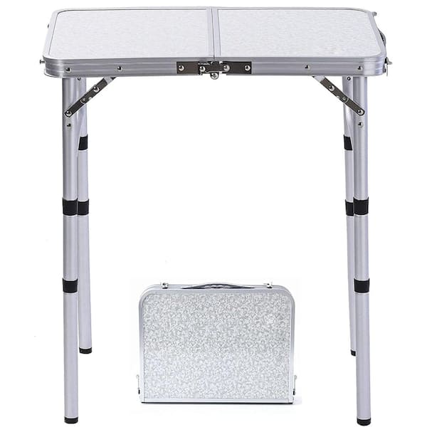 24"L x 16"W Portable Foldable Camp Table with 3 Adjustable Heights, Lightweight Aluminum for Outdoor Cooking Picnic