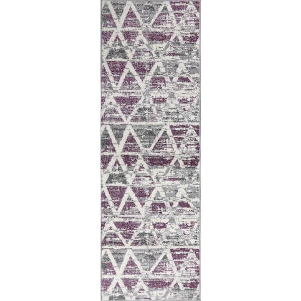 L'Baiet Oakleigh Purple 2 ft. x 6 ft. Runner Rug