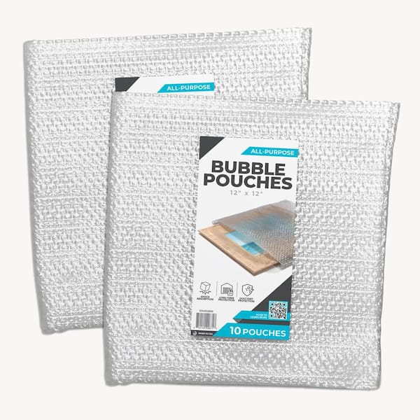 1 ft. L x 12 in. W Clear Bubble Cushion Pouches (2-Pack, 20-Pouches)
