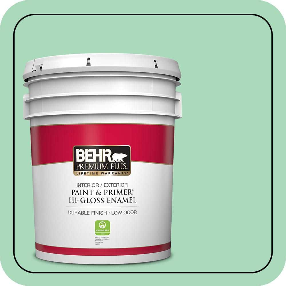 5 gal. #P410-3 Shanghai Jade Hi-Gloss Enamel Interior/Exterior Paint & Primer price history on PriceWatchPro