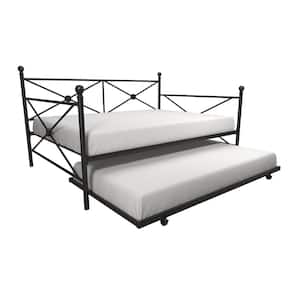 Luis Black Metal Full Size Daybed and Twin Trundle