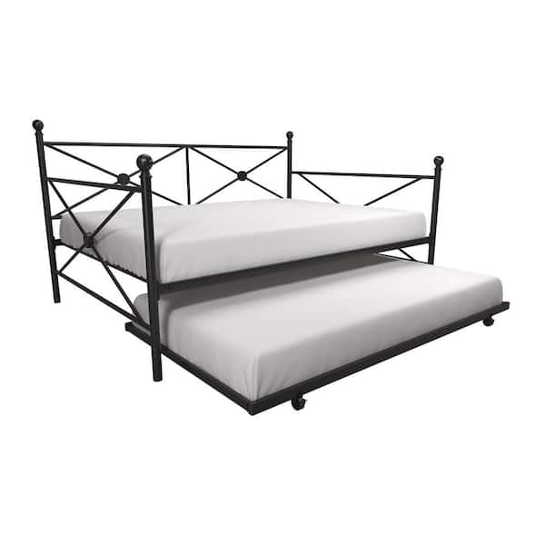 DHP Luis Black Metal Full Size Daybed and Twin Trundle