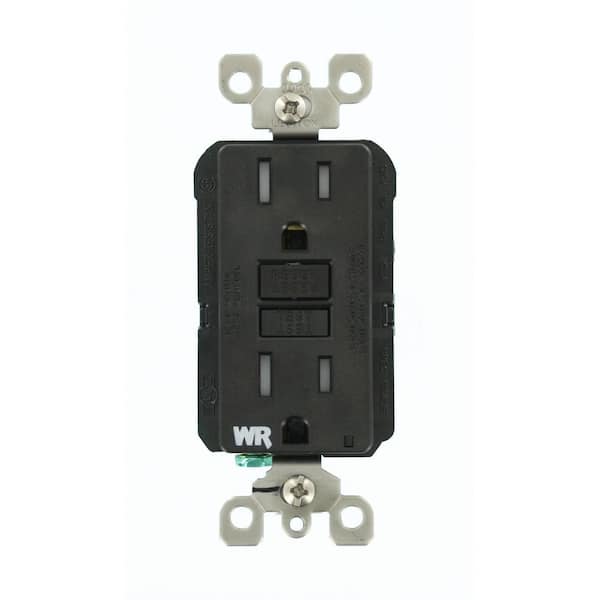 Leviton 15 Amp SmartlockPro Weather/Tamper Resistant GFCI Outlet, Black