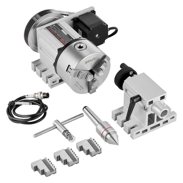 VEVOR Dividing Head K11-100 mm 3- Jaw Chuck CNC Router Milling Drill Press with Axis 4th Indexing Head for Engraving