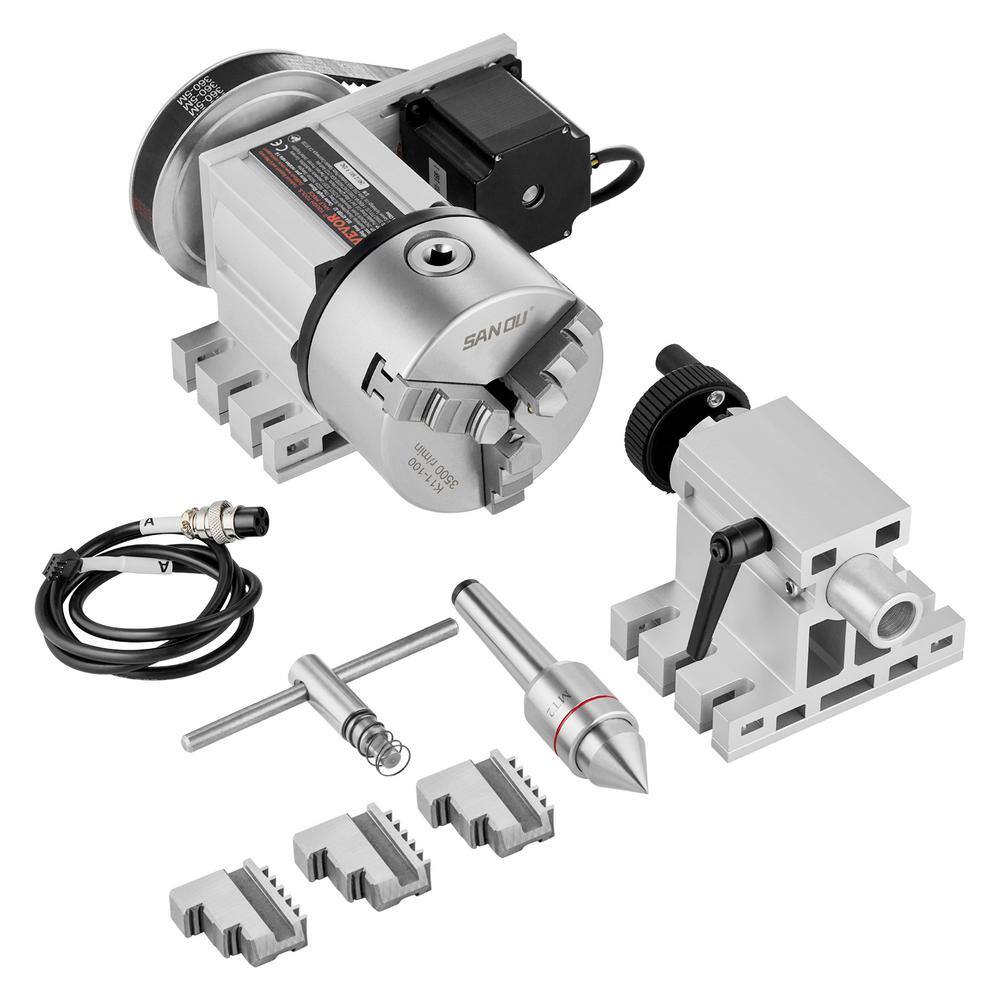 VEVOR Dividing Head K11-100 mm 3- Jaw Chuck CNC Router Milling Drill ...