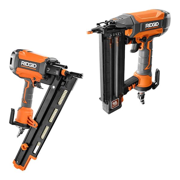 Pneumatic 18-Gauge 2-1/8 in. Brad Nailer and 21-Degree Round Head Framing Nailer