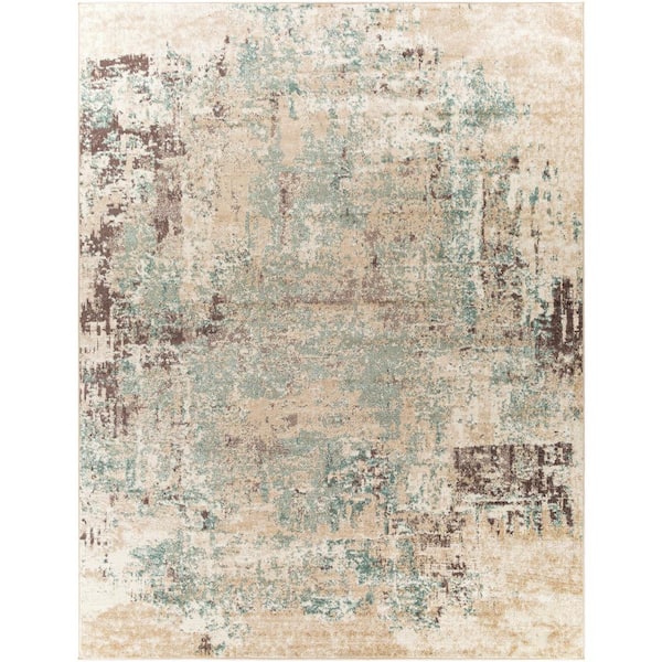 Livabliss Torres Teal/Medium Brown 7 ft. x 9 ft. Traditional Indoor Area Rug