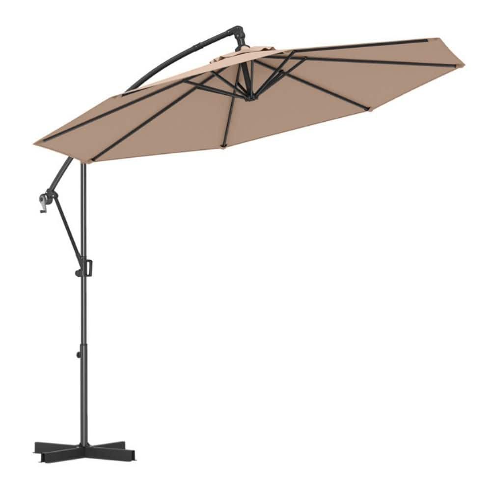 10 ft. Cantilever Patio Umbrella in Coffee with 360° Rotation and Infinite Tilt, Crank Lift and Cross Base price history on PriceWatchPro