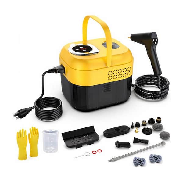 Portable Carpet Cleaners 2500-Watt Corded Handheld High Pressure Steam Cleaner with 1.7 L Tank, 21-Accessories Yellow