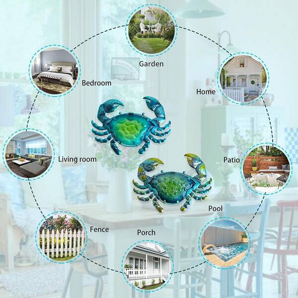 Handmade Metal Fish Wall Art – Ocean Theme Decor For Indoor & Outdoor, Blue, 11.8x6.8 Inches