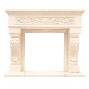 Chateau Series King Henry 50 in. x 62 in. Cast Stone Mantel