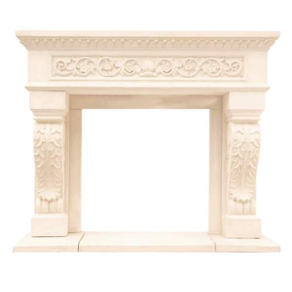 Historic Mantels Chateau Series King Henry 50 in. x 62 in. Cast Stone Mantel