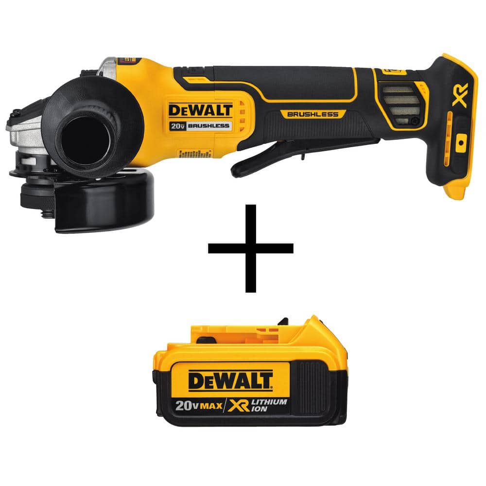 DEWALT 20V MAX XR Lithium-Ion Cordless Brushless 4-1/2 in. Paddle Switch  Small Angle Grinder with 4.0Ah Battery Pack DCG413BW204 The Home Depot