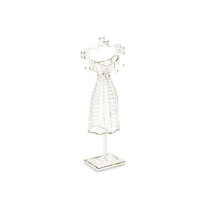 17 in. Silver Metal Dress Form Specialty Sculpture and Jewelry Holder