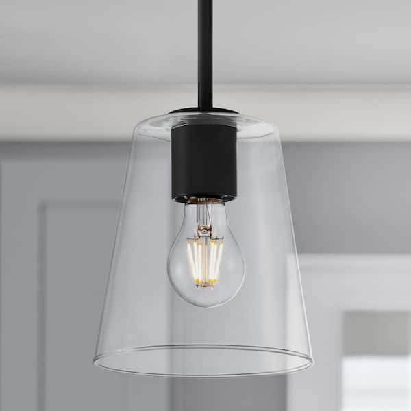 4 in. Small Clear Glass Tapered Drum Pendant Lamp Shade with 2-1/4 in. Fitter