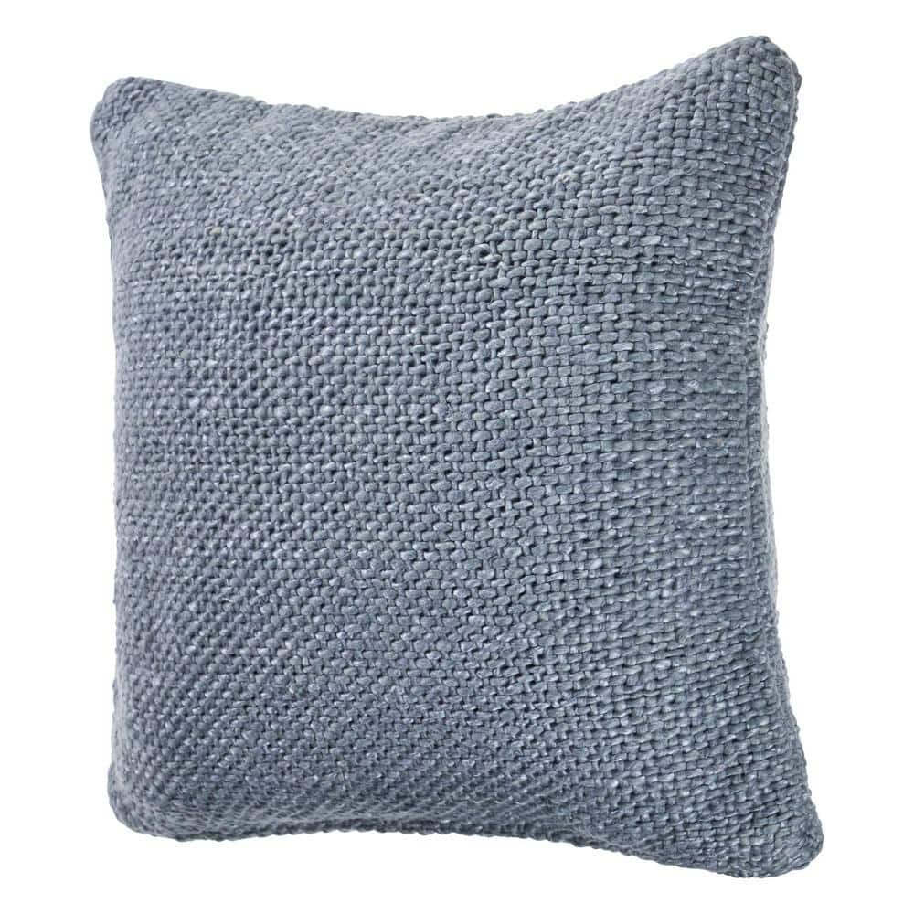 Frost Blue Woven Square Throw Pillow, 20" x 20"