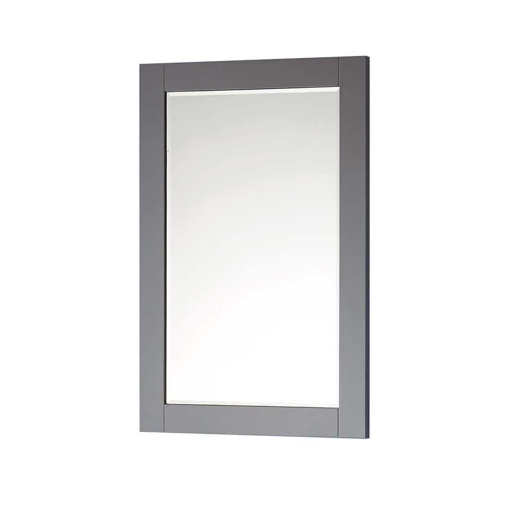 Ivy 24" Gray Wood Rectangular Bathroom Wall Mirror