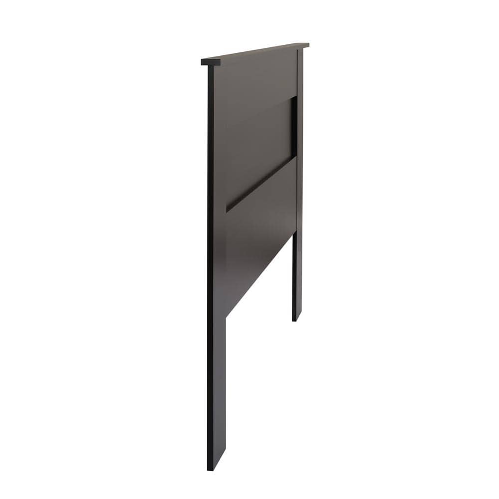 Black Wooden Queen Flat Panel Headboard