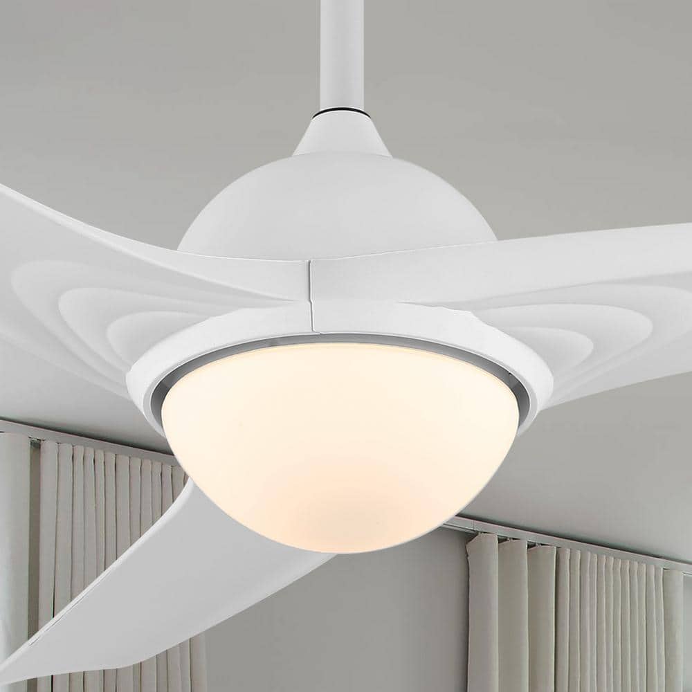 Sully 52 in. 1-Light Contemporary Mobile-App/Remote-Controlled 6-Speed Propeller Integrated LED Ceiling Fan, White/White price history on PriceWatchPro