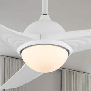 Sully 52 in. 1-Light Contemporary Mobile-App/Remote-Controlled 6-Speed Propeller Integrated LED Ceiling Fan, White/White