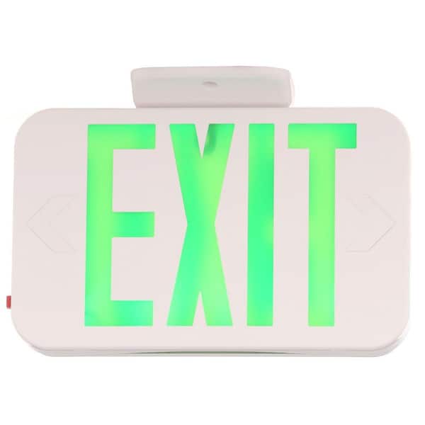 Progress Lighting Thermoplastic LED Exit Sign with Green Letters