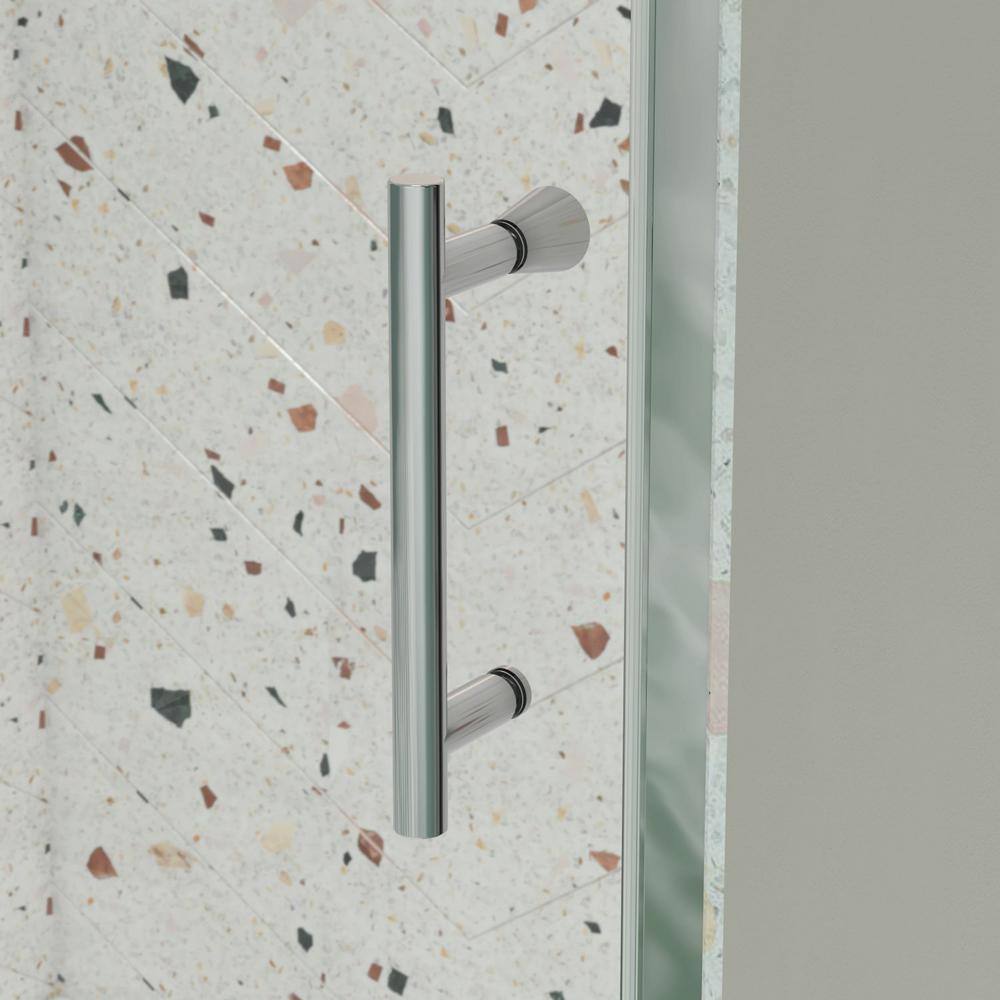 60 in. Chrome Framed Pivot Shower Door with Clear Glass