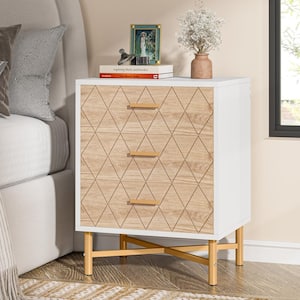 Fenley Yellow 3-Drawer 20 in. Width Nightstand, Modern Bedside Table for Living Room