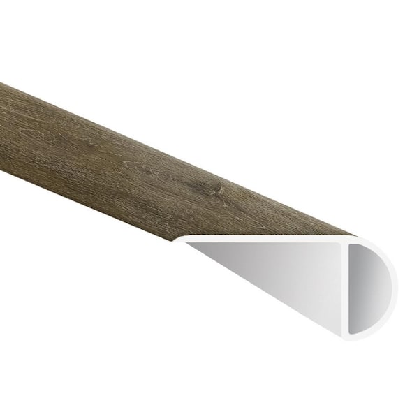 A&A Surfaces Trinity Mocha 0.71 in. T x 2.17 in. W x 94.49 in. L Luxury Laminate Overlapping Stair Nose Molding