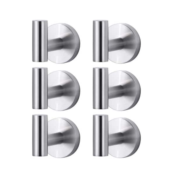 Round shape Knob Robe/Towel Hook in Brushed Nickel 6PCS