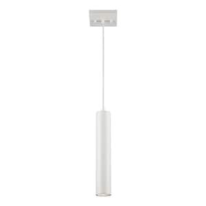 Ameranth 1-Light White Mini Pendant Light Fixture with Metal Cylinder Shade
