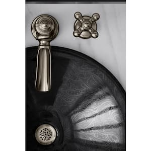 Sartorial Above-Counter Bathroom Sink in French Paisley Black