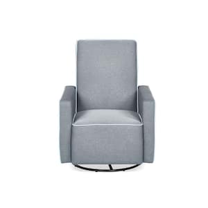 Lesley Light Grey with USB Ports Swivel Pushback Recliner and Ottoman