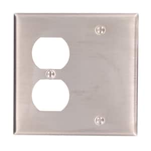 Stainless Steel 2-Gang 1-Toggle/1-Blank Wall Plate (1-Pack)