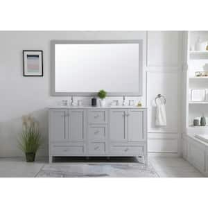 Medium Rectangle Grey Contemporary Mirror (36 in. H x 60 in. W)