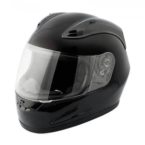Octane Large Black Full Face Gloss Motorcycle Helmet