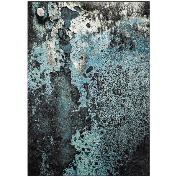 SAFAVIEH Glacier Blue/Multi 5 ft. x 8 ft. Geometric Area Rug