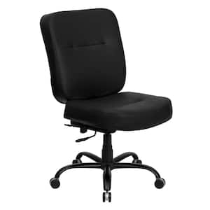 Faux Leather Swivel Adjustable Height Drafting Chair in Black