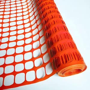Yellow 4 ft. x 100 ft. Plastic Mesh Fence, Roll w/100 Zip Ties Temporary Netting for Garden Fencing, Construction, Snow