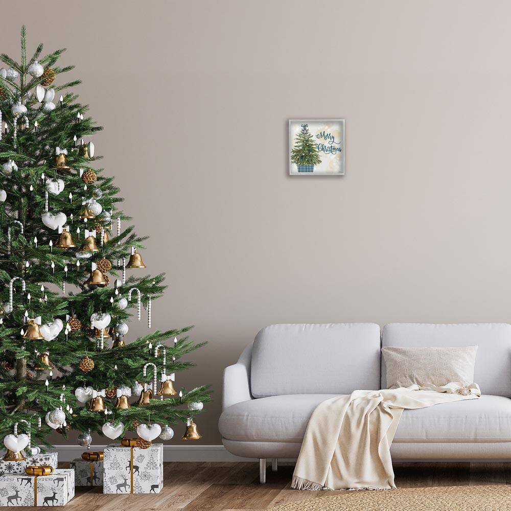 Christmas Tree in Plaid Stand by Mollie B. Gray Framed Abstract Giclee Art Print 12 in. x 12 in. price history on PriceWatchPro