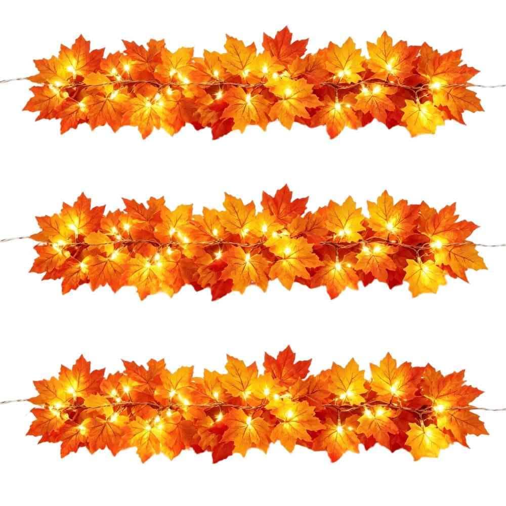 Timer & 3 Pack 30Ft Fall Garland with 60 LED Leaf Lights, Battery Operated Autumn Thanksgiving Decor price history on PriceWatchPro