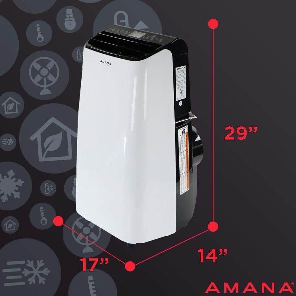 Amana 12000 BTU White and Black Portable Air Conditioner with Remote