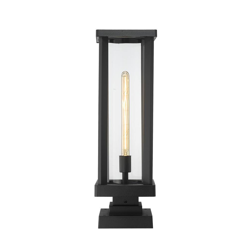 Glenwood Black Aluminum and Glass Outdoor Lantern